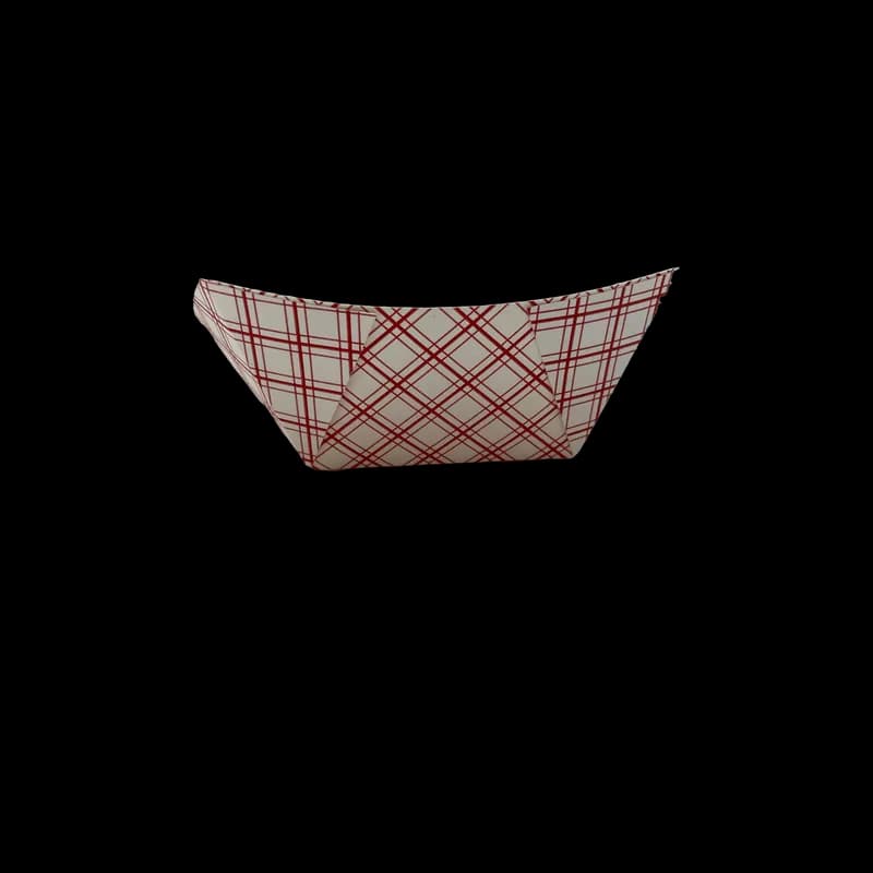 Food Tray 10 LB Paper White Red Rectangle 250/Case