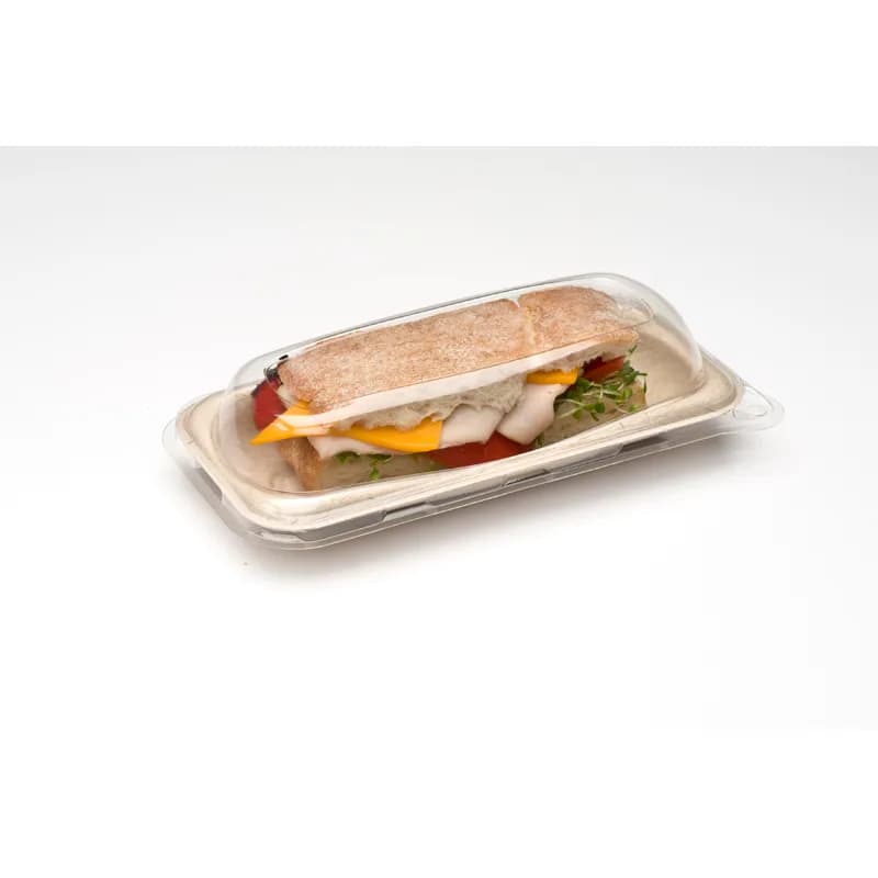 Lid Dome 8.5X4.4X1.3 IN PET Clear Rectangle For Container 300/Case