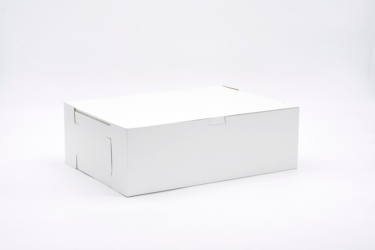 Easy Lock Cake Box 15X11X5 IN SUS Paperboard CRB White Rectangle Lock Corner 1-Piece 100/Bundle