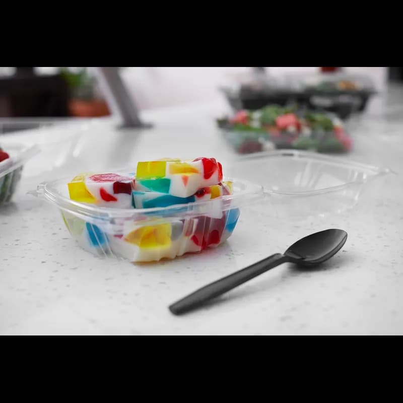 Take-Out Container Hinged With Dome Lid 6X6X3 IN PLA Clear Square 500/Case