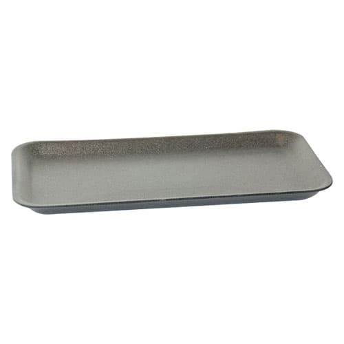10S Meat Tray 10.75X5.75X0.5 IN Polystyrene Foam Black Rectangle Light Weight 500/Case