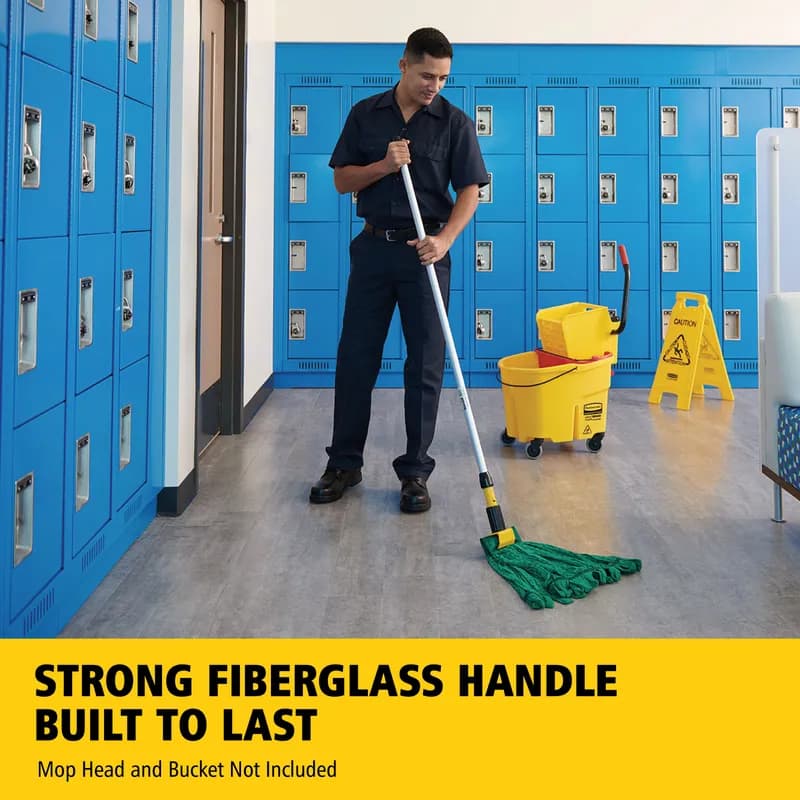 Gripper® Mop Handle 60 IN Gray Yellow Clamp Style Clamp Style 1/Each