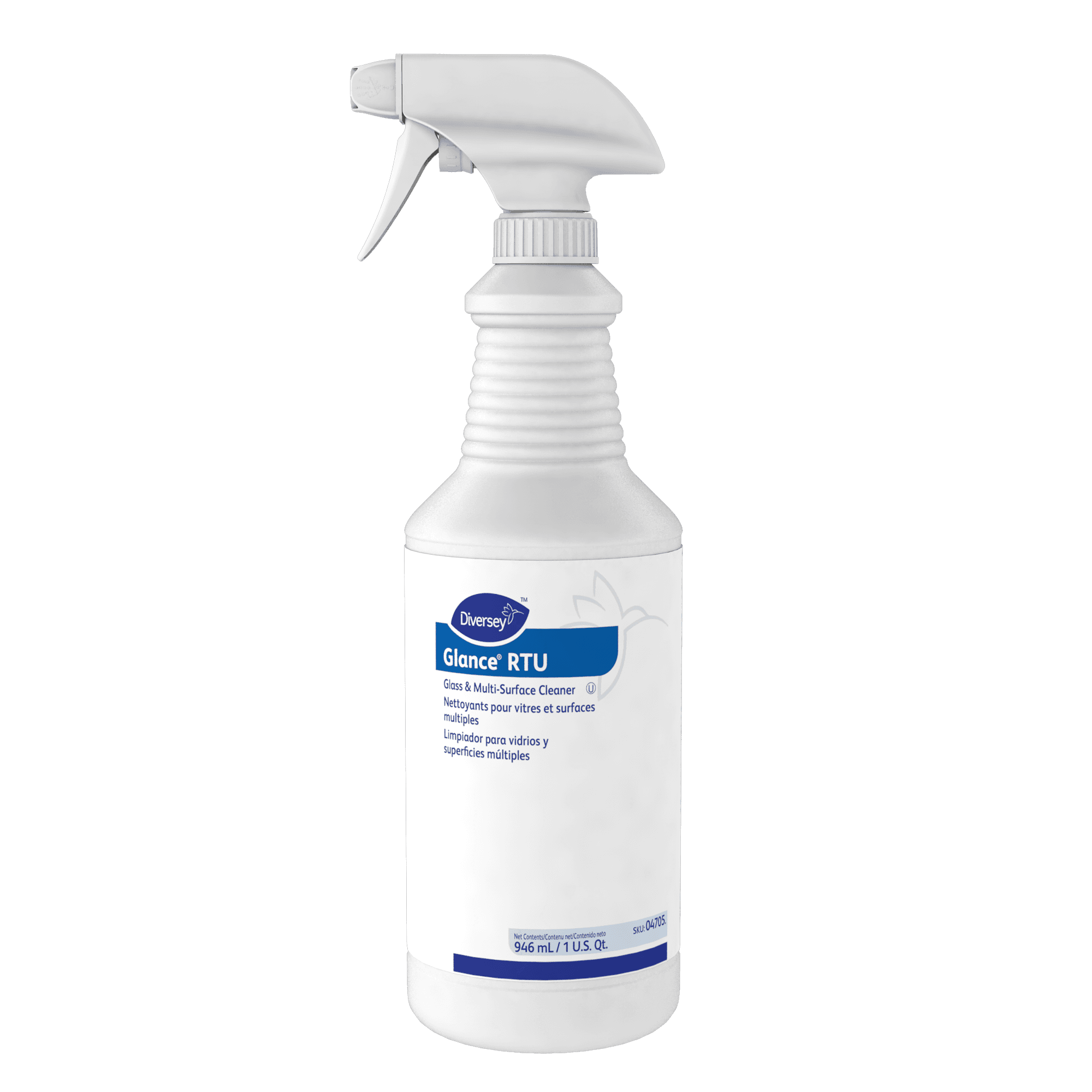Glance® Window & Glass Cleaner 32 FLOZ Multi Surface Liquid RTU Ammoniated Kosher 12/Case