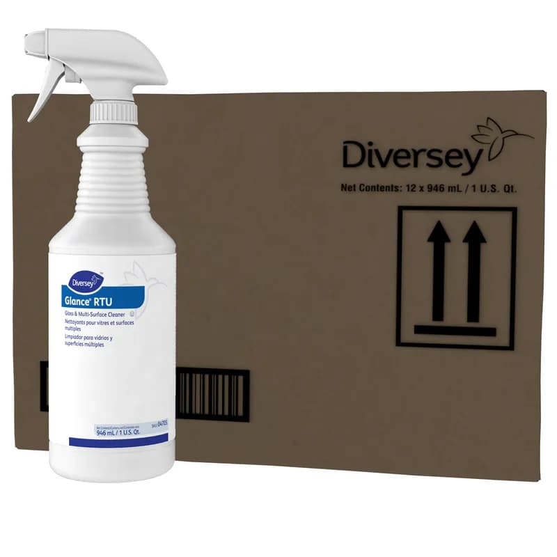Glance® Window & Glass Cleaner 32 FLOZ Multi Surface Liquid RTU Ammoniated Kosher 12/Case