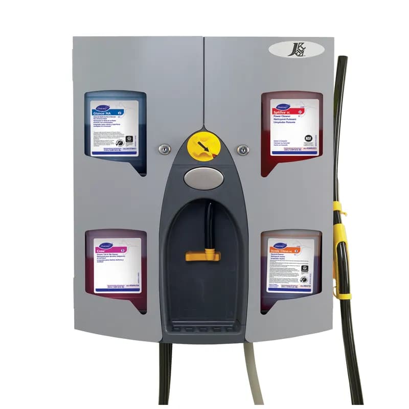 J-Fill® Quattro-Select® Safe Gap Chemical Management System Dispenser 4 Product Steel Gray Wall Mount, Locking 1/Each