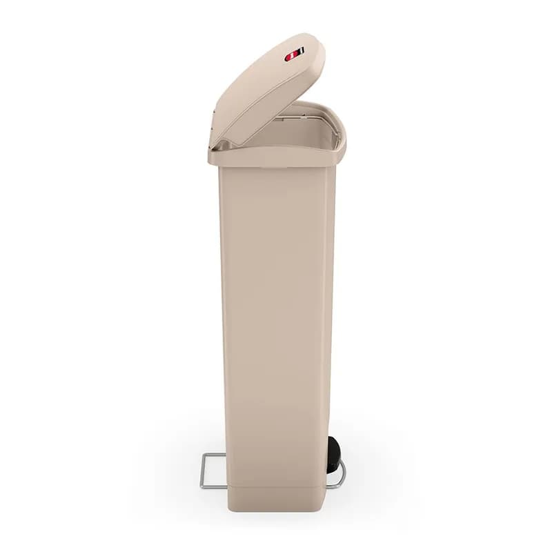 Slim Jim® Trash 1-Stream Trash Can 21.15X14.01X32.73 IN 18 GAL 72 QT Beige Resin With Hinged Lid Step-On Slim 1/Each