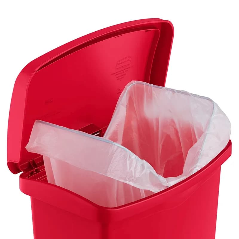 Slim Jim® Trash 1-Stream Trash Can 21.15X14.01X32.73 IN 18 GAL 72 QT Beige Resin With Hinged Lid Step-On Slim 1/Each