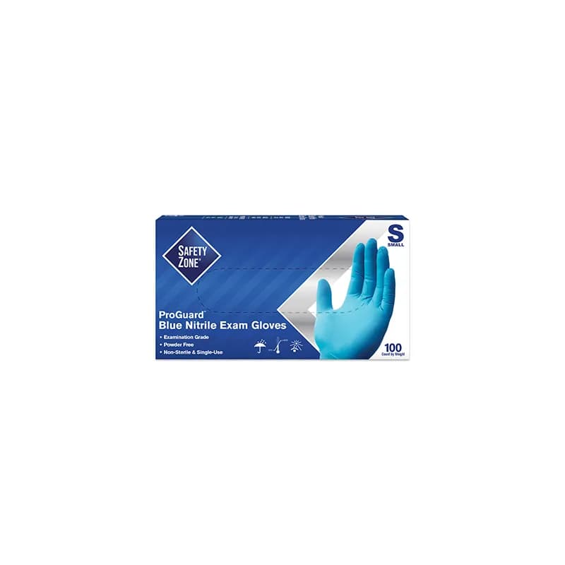 Gloves Small (SM) Blue 3MIL Nitrile Rubber Disposable Powder-Free 1000/Case