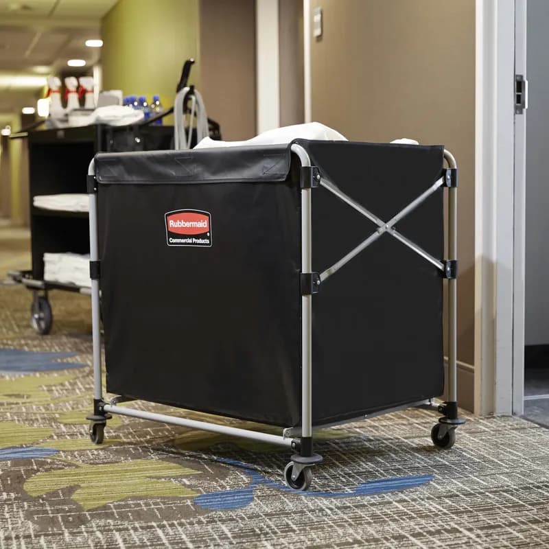 Executive Series™ Collapsible X-Cart 35.70X24.10X34.00 IN 10 Cubic Foot Black Steel Canvas Single Stream 1/Each
