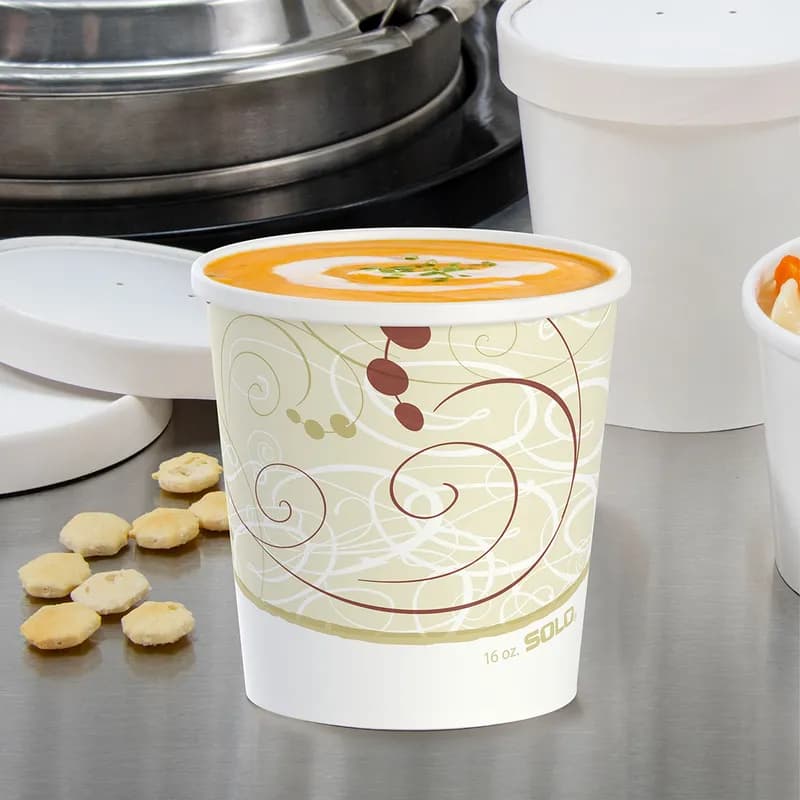 Solo® Flexstyle® Food Container Base & Lid Combo With Flat Lid 16 OZ DSP Symphony® Stock Print 25 Count/Pack 20 Packs/Case