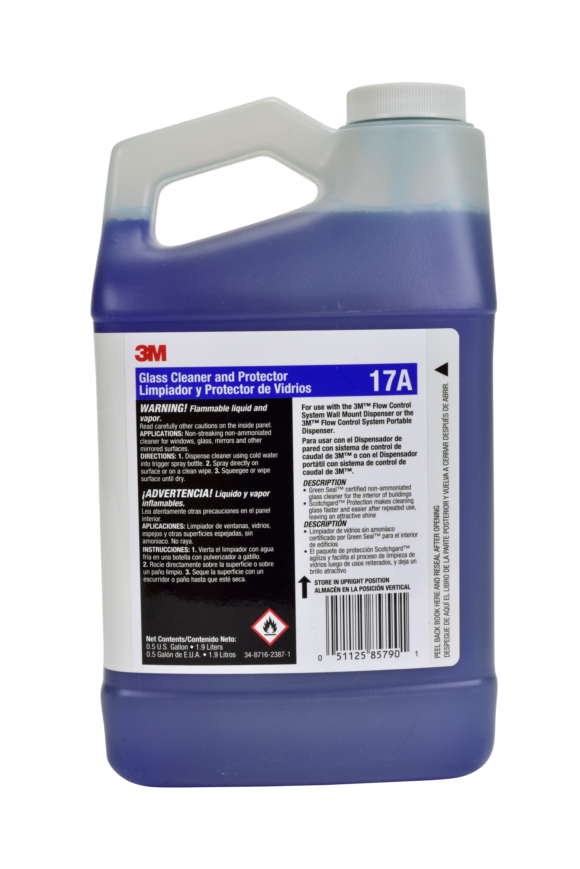 3M™ 17A Apple Window & Glass Cleaner Protectant 64 FLOZ Concentrate Non-Ammoniated No Rinse 4/Case