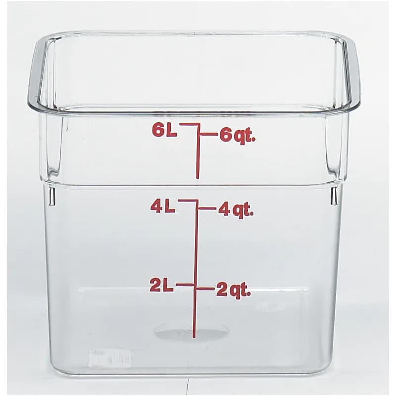 Camwear® Food Storage Container 8.375X8.375X7.25 IN 6 QT Clear Square 6/Case