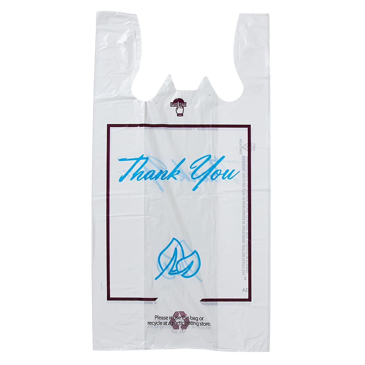 Victoria Bay Shopper Bag 12X7X23 IN Low-Density Polyethylene (LDPE) 0.9MIL Thank You 500/Case