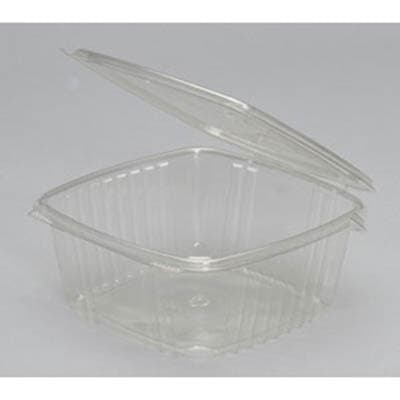 Take-Out Container Hinged 64 OZ RPET Clear 200/Case