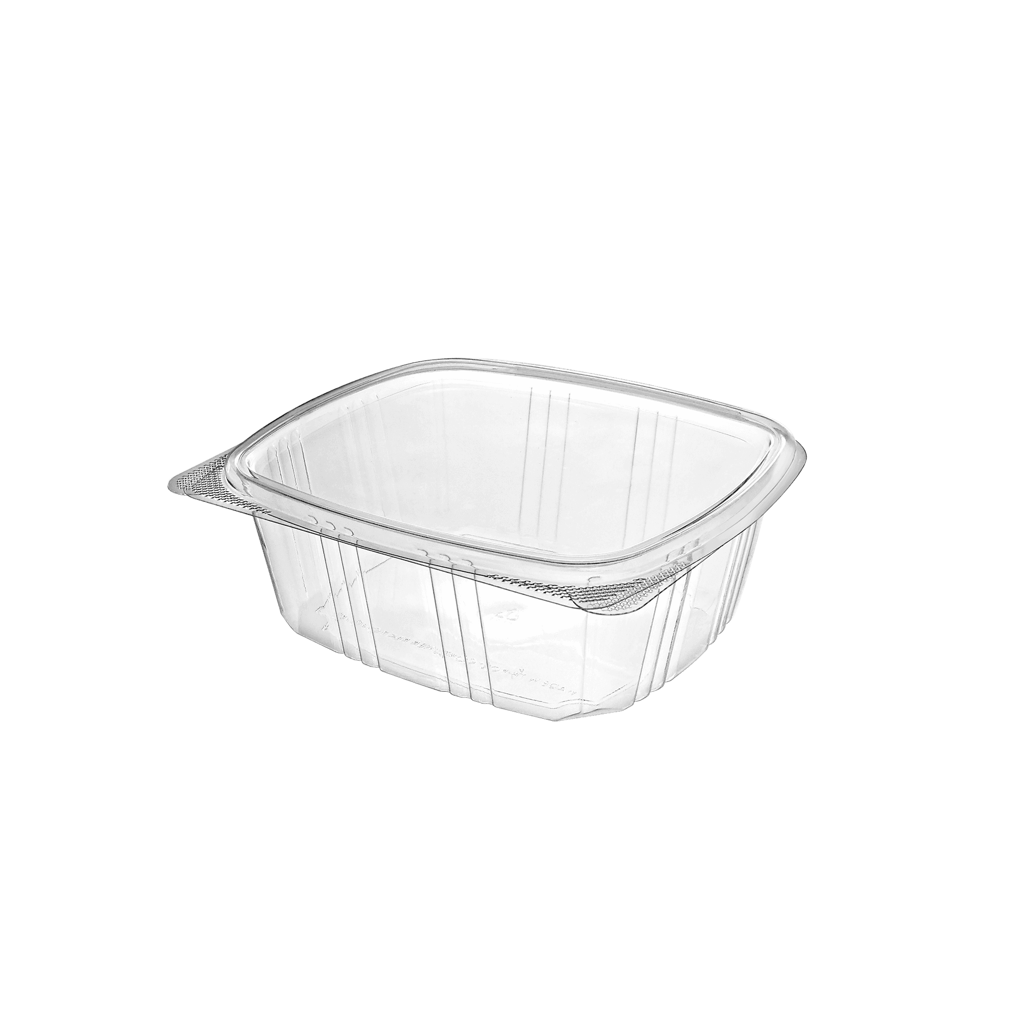 Deli Container Hinged With Flat Lid 32 OZ RPET Clear Rectangle 200/Case