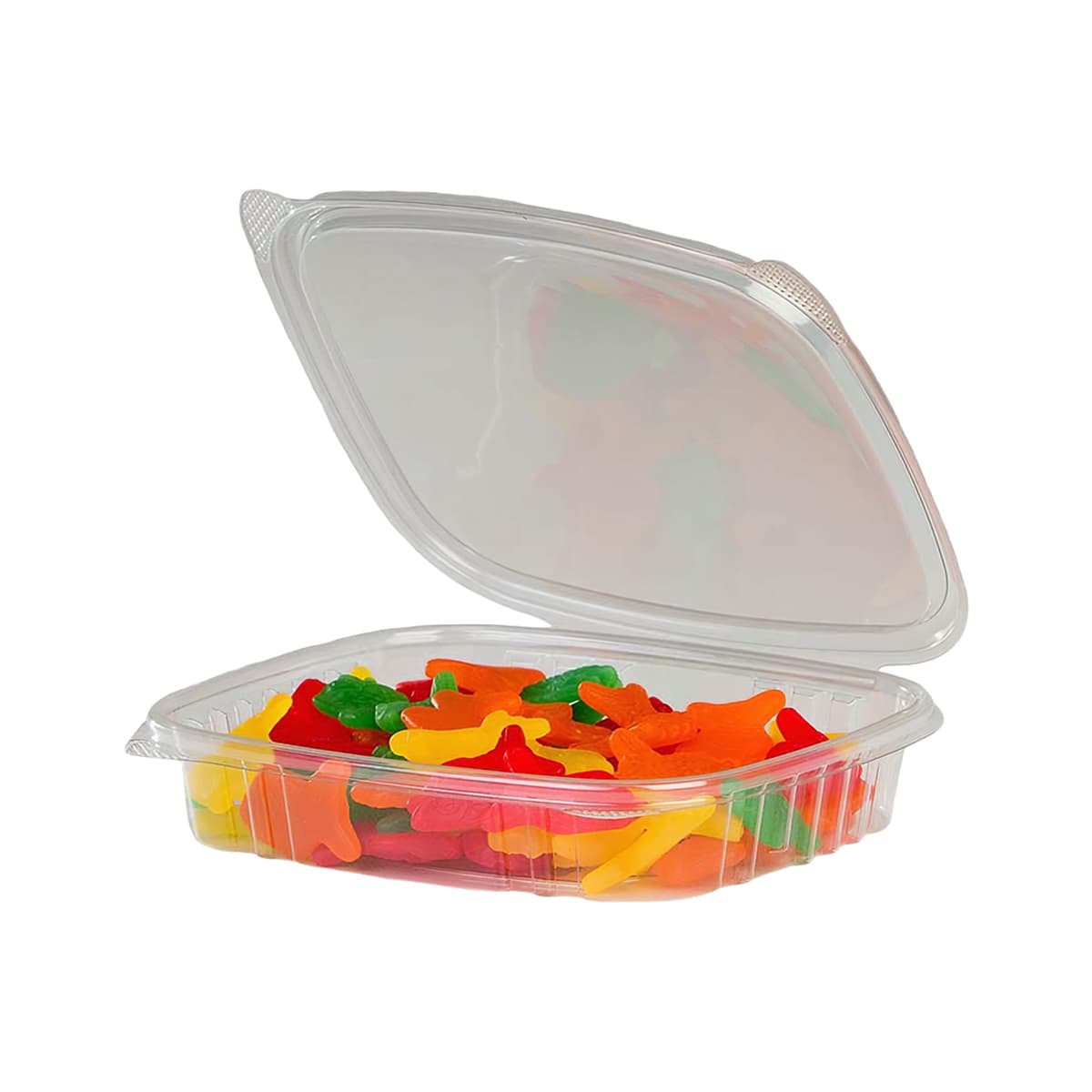 Deli Container Hinged 16 OZ RPET Clear Shallow 200/Case