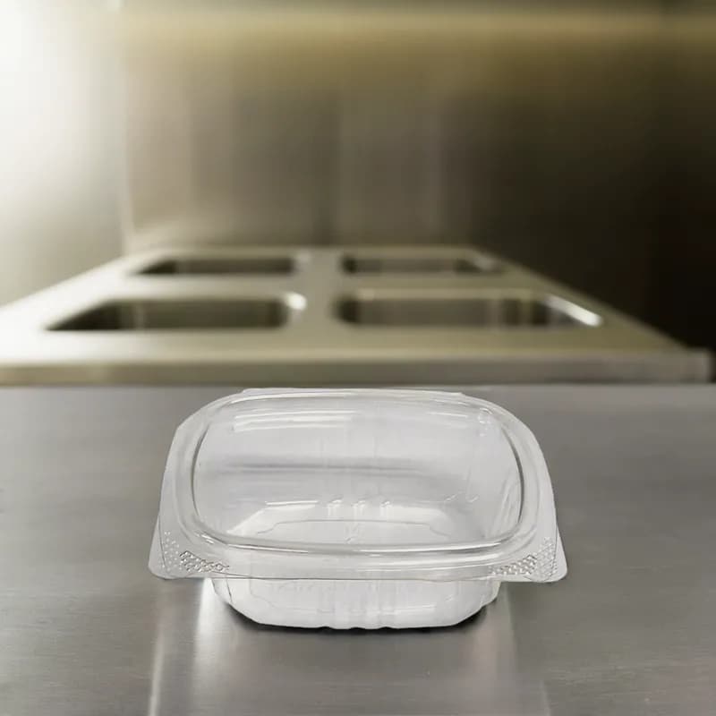 Deli Container Hinged 4 OZ RPET Clear 400/Case