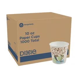 Dixie® Perfect Touch Hot Cup Insulated 10 OZ Double Wall Poly-Coated Paper Multicolor Coffee Haze 1000/Case