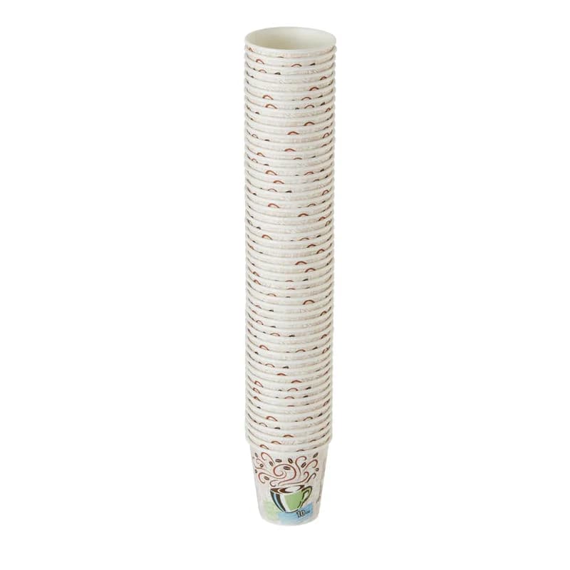 Dixie® Perfect Touch Hot Cup Insulated 10 OZ Double Wall Poly-Coated Paper Multicolor Coffee Haze 1000/Case