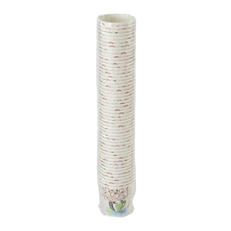 Dixie® Perfect Touch Hot Cup Insulated 10 OZ Double Wall Poly-Coated Paper Multicolor Coffee Haze 1000/Case