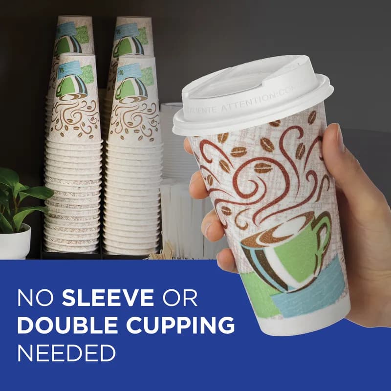 Dixie® Perfect Touch Hot Cup Insulated 10 OZ Double Wall Poly-Coated Paper Multicolor Coffee Haze 1000/Case