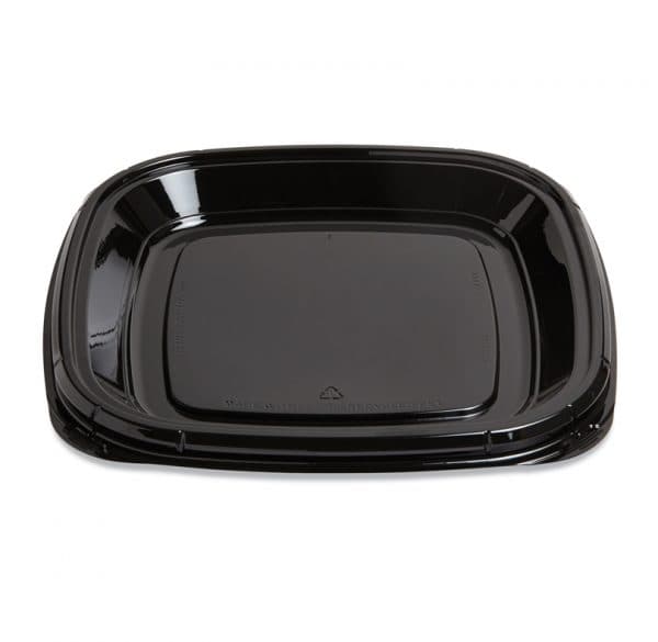 Fresh 'n Clear® Catering Tray 11.25X11.25X1.15 IN PET Black 50/Case