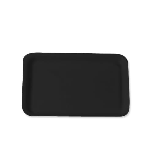 16S Meat Tray 7.38X12.38X0.63 IN Polystyrene Foam Black Rectangle 250/Case
