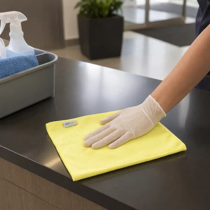 JaniFiber Cleaning Cloth 16X16 IN Standard Microfiber Yellow 24/Box