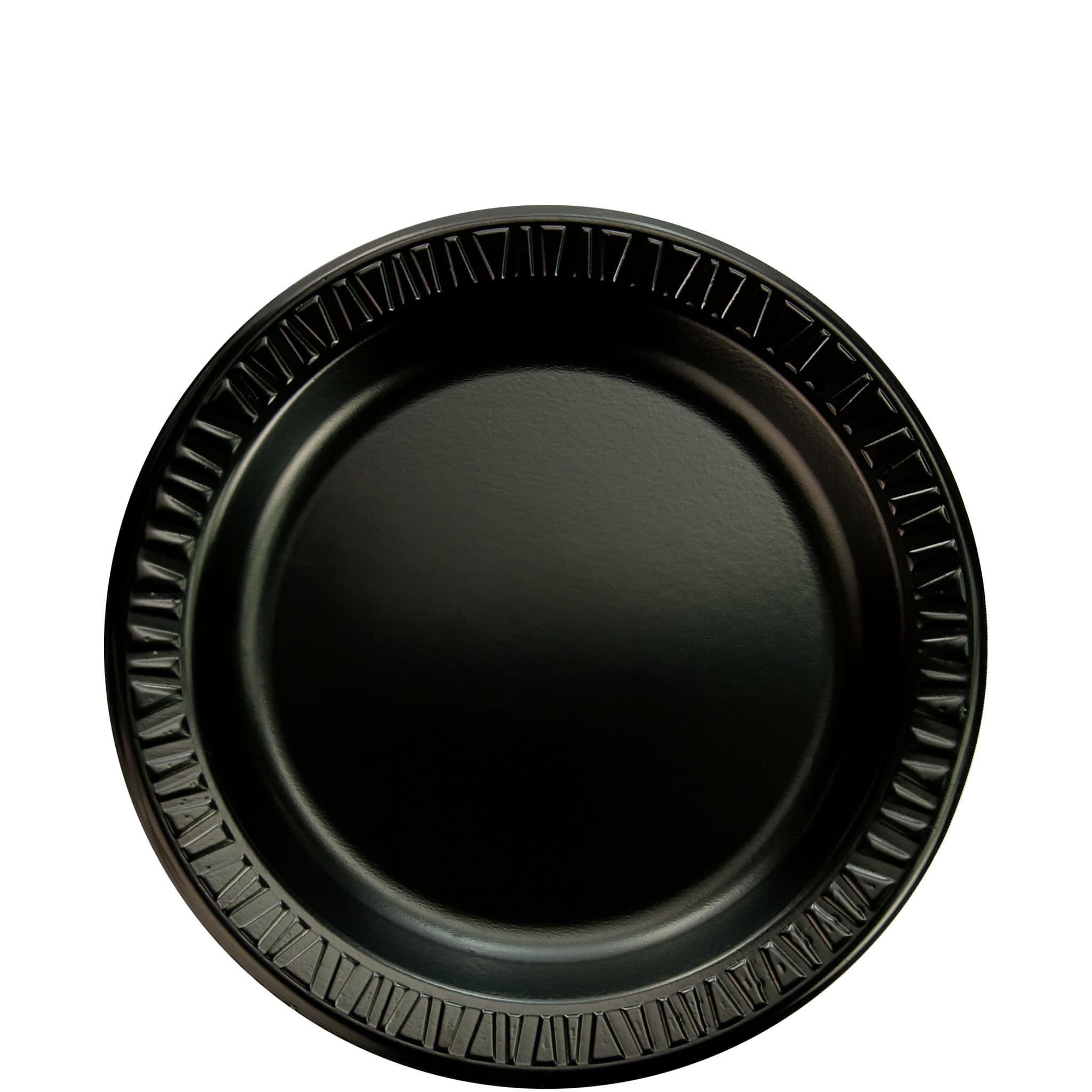 Dart® Quiet Classic® Plate 9 IN XPS Black Round Laminated 125 Count/Pack 4 Packs/Case 500 Count/Case