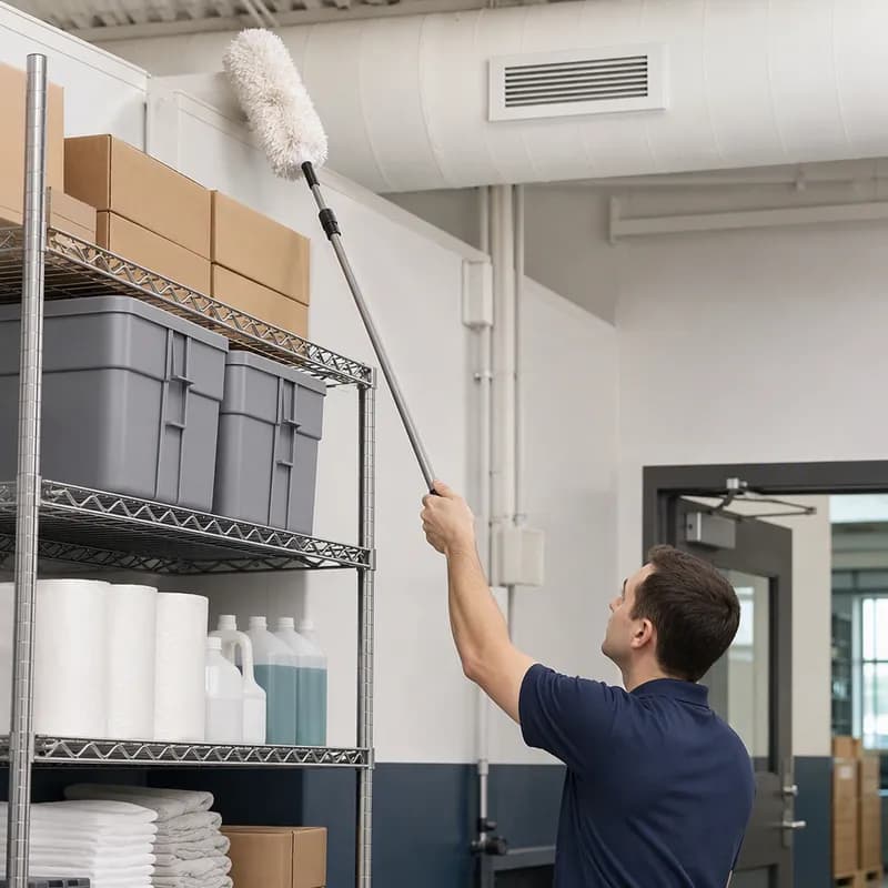 Duster & Handle Kit 60 IN Aluminum Gray Reusable High Reach Flexible 1/Each