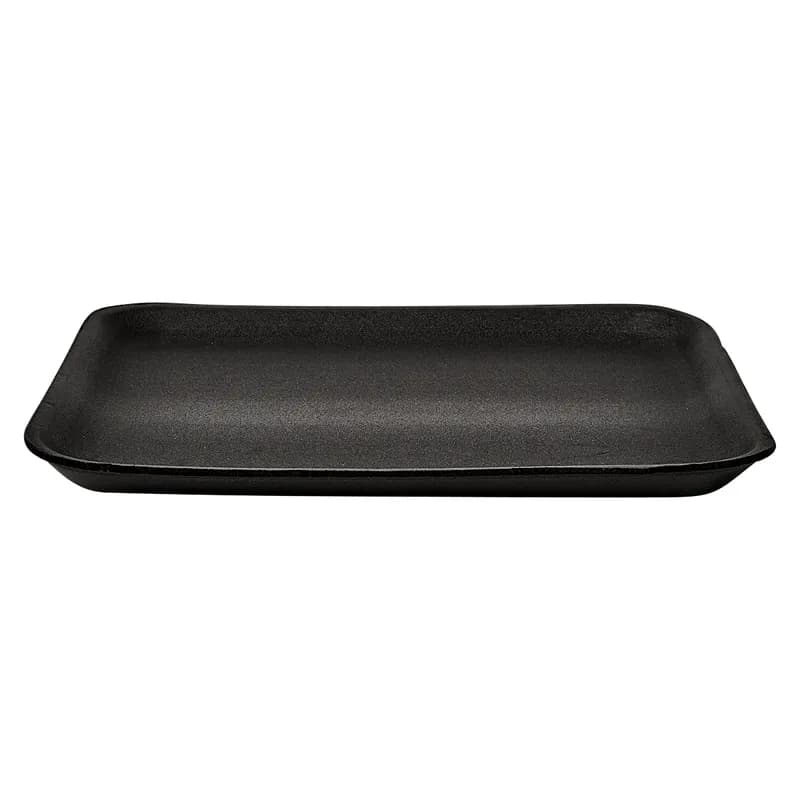 4S Meat Tray 7.25X9.25X0.63 IN Polystyrene Foam Black Rectangle 500/Case