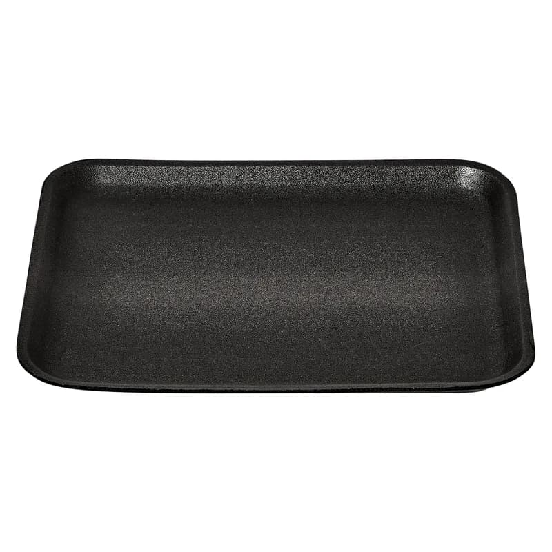 4S Meat Tray 7.25X9.25X0.63 IN Polystyrene Foam Black Rectangle 500/Case