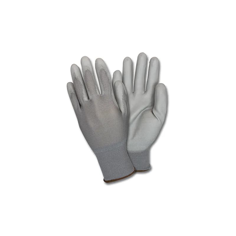 Safety Zone® Gloves XL Gray Polyurethane Foam-Coated Knit Palm & Fingertips Flexible Grip 12 Count/Pack 6 Packs/Case