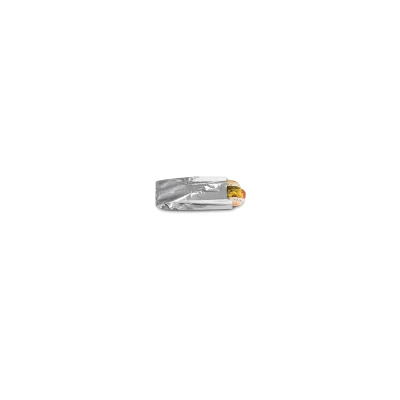 Bagcraft® Hot Dog Hoagie & Sub Bag 3.5X1.5X8.5 IN Foil-Lined Paper Silver White Plain Insulated 1000/Case