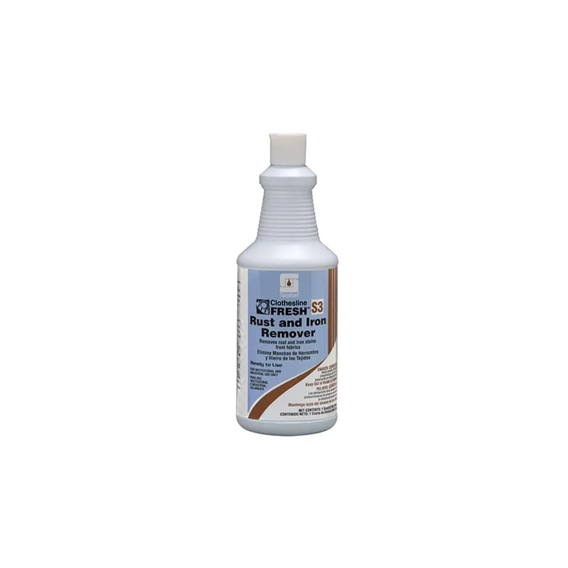 Clothesline Fresh® Rust and Iron Remover S3 Unscented Laundry Rust Remover 1 QT Acidic RTU 12/Case