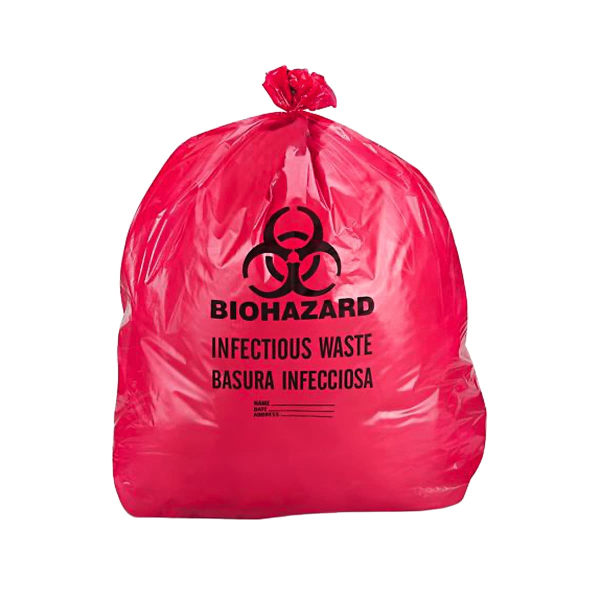 Biohazard Bag 30X36 IN Red Plastic 1.3MIL 100/Case