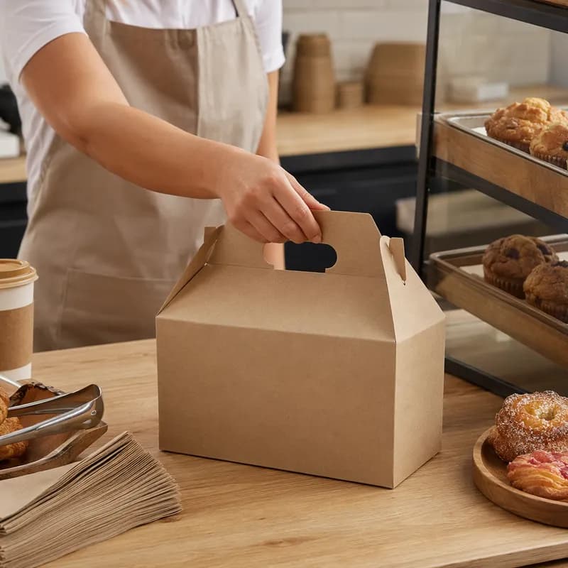 Take-Out Box Barn 8.875X5X6.75 IN Paperboard Kraft 150/Bundle