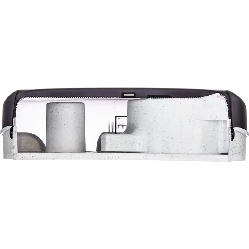 San Jamar Toilet Paper Dispenser 12.25X19.75X6 IN Plastic Black 2-Roll Jumbo (JRT) 9IN Roll 3.25IN Core Diameter 1/Each