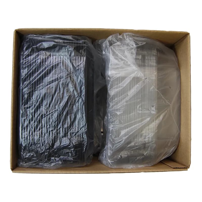 UltraStack® Take-Out Container Base & Lid Combo With Dome Lid 10.7X10.7X2.75 IN PET Black Clear Square 25/Case