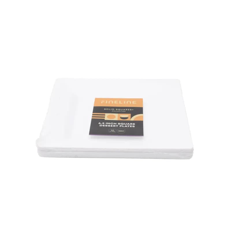 Plate 6.5X6.5 IN PS White Square 120/Case
