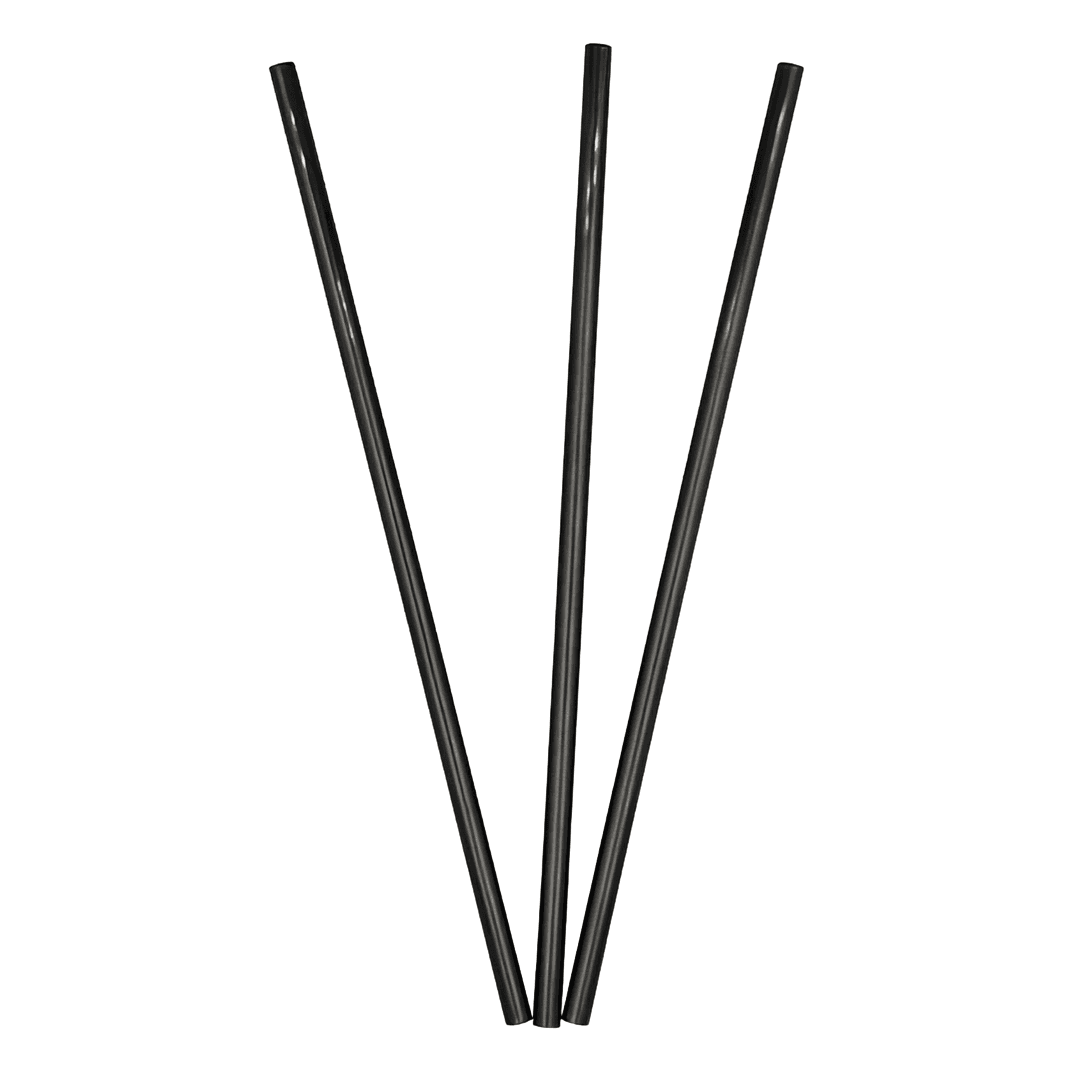 Victoria Bay Jumbo Straw 7.75 IN PP Black Wrapped 500 Count/Pack 4 Packs/Case 2000 Count/Case