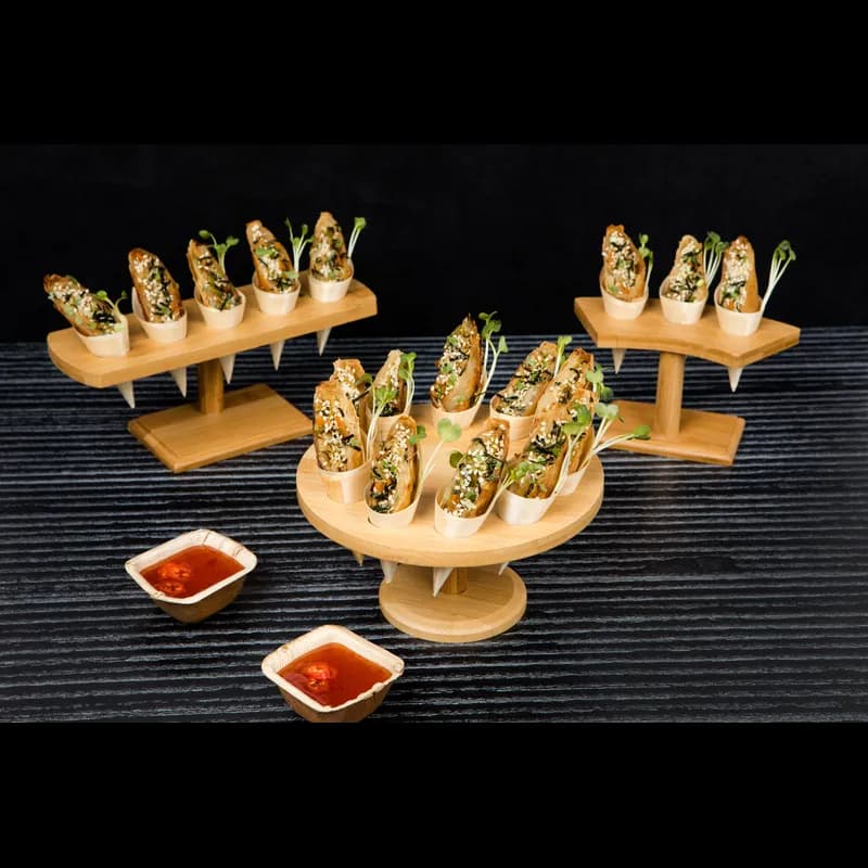Take-Out Container Base 2.5X2.5X1.3 IN Palm Leaf Square 50 Count/Pack 6 Packs/Case 300 Count/Case