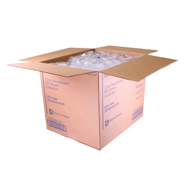 Recycleware® Indulge® Dessert Container Base 12 OZ RPET Clear Round 1000/Case