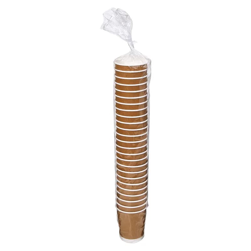 Victoria Bay 80 Series Hot Cup 8 OZ Double Wall Poly-Coated Paper Kraft 25 Count/Pack 20 Packs/Case 500 Count/Case