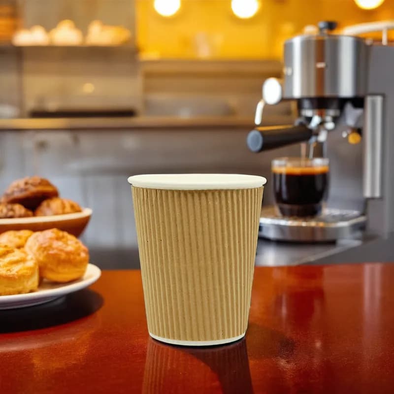 Hot Cup Ripple 12 OZ Paper Kraft 500/Case