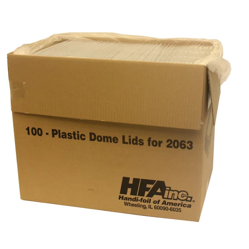 Lid Low Dome 1/2 Size 8.5X4.5X1.5 IN 1 Compartment Plastic Clear Rectangle For Cake Bakery Container Unhinged 100/Case
