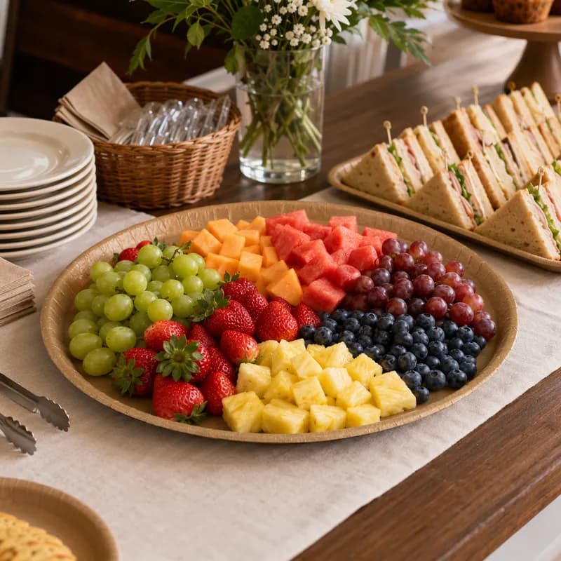 Catering Tray 16 IN Paper Kraft Round 50/Case