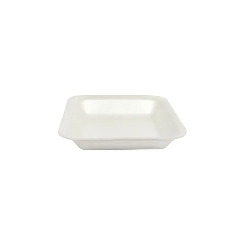 1 Tray 5.25X5.25 IN Polystyrene Foam White Square 1000/Case