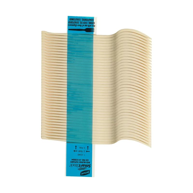 Dixie® Ultra SmartStock® Series-O Bio-Blend Fork Plastic Beige Medium Weight Refill 960/Case