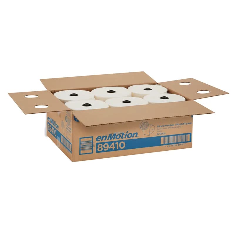 enMotion® Roll Paper Towel Recessed Impulse 8 Automated 9IN X425FT 1PLY White Hardwound 425 Sheets/Roll 6 Rolls/Case